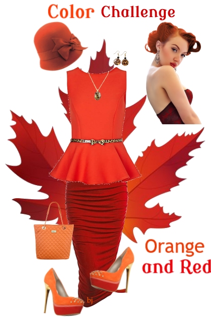 Color Challenge--Orange and Red- Fashion set
