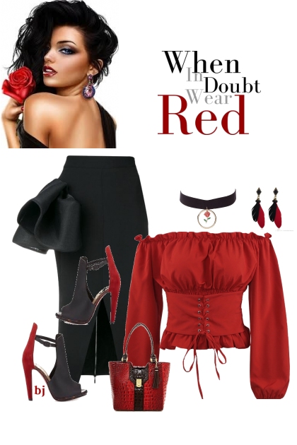 When in Doubt Wear Red- combinação de moda