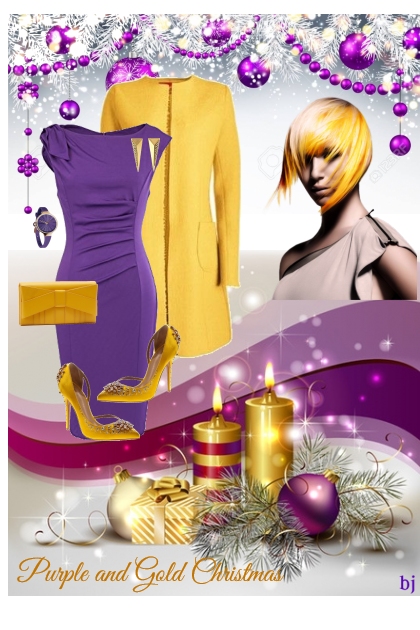 Purple and Gold Christmas- combinação de moda
