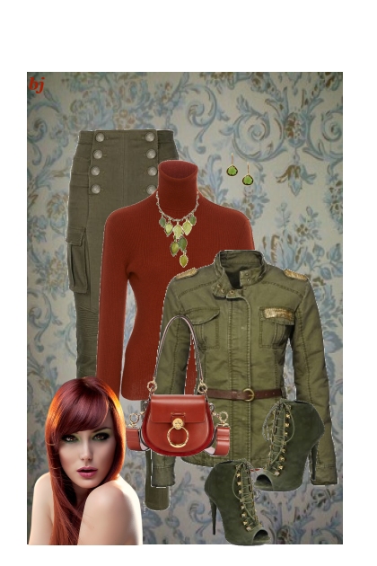 Army Green- Combinazione di moda