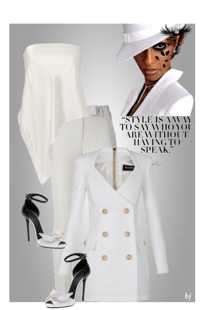 White on White- Combinazione di moda