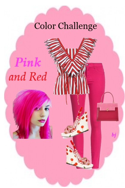 Color Challenge--Pink and Red- Fashion set