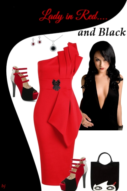 Lady in Red....and Black- Modna kombinacija