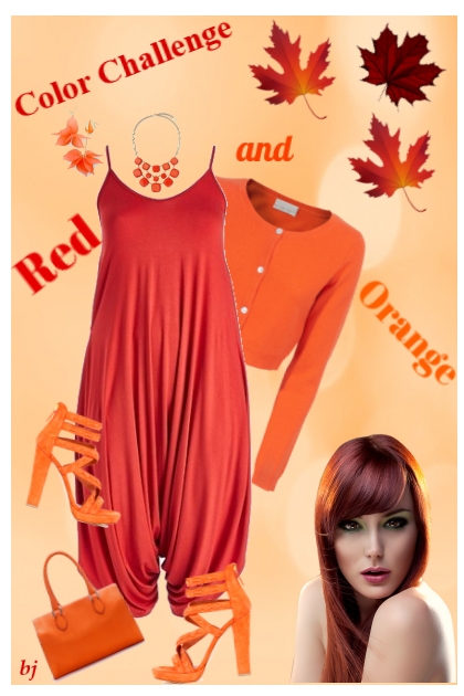 Color Challenge--Red and Orange- Combinazione di moda