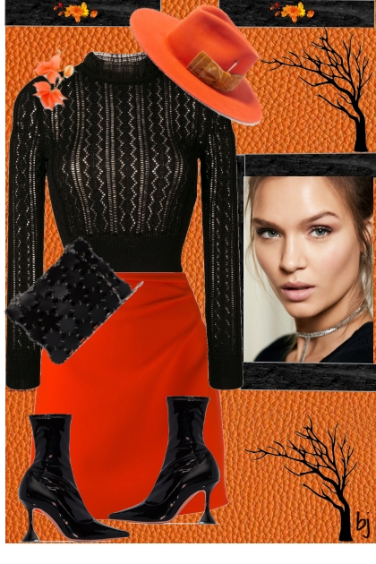 Orange and Black- Combinaciónde moda