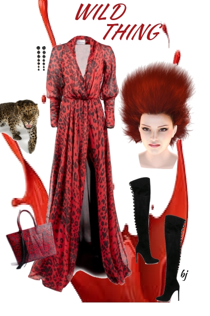 Red Leopard Dress- combinação de moda