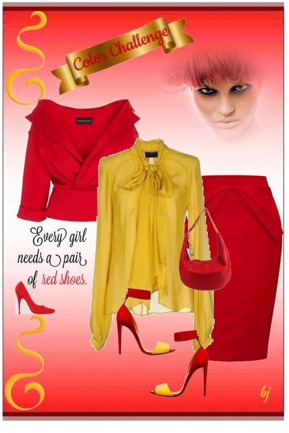 Color Challenge--Yellow and Red- Fashion set