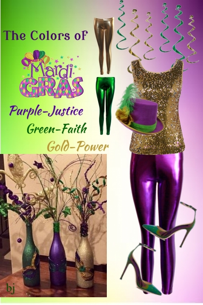 The Colors of Mardi Gras- combinação de moda