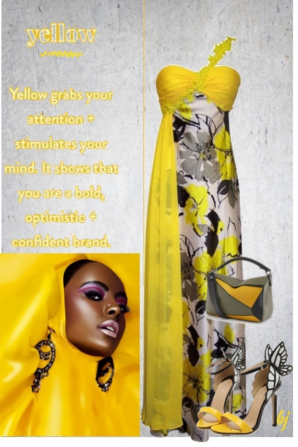 Yellow and Gray- combinação de moda