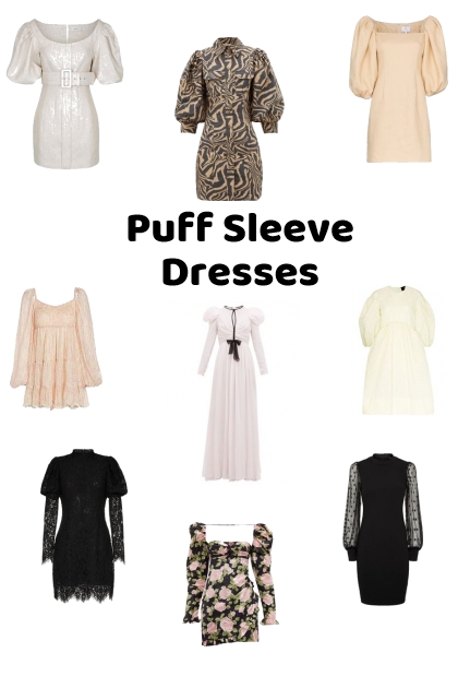Puff Sleeve Dresses- Fashion set