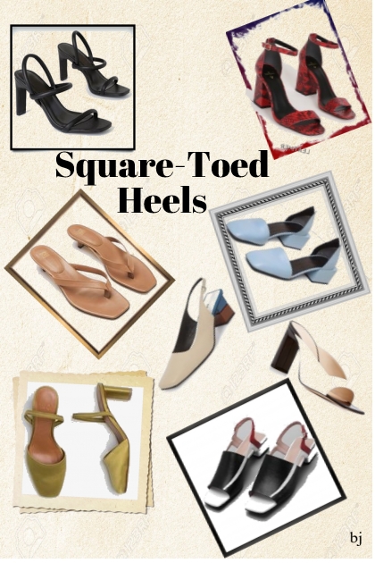 Square-Toed Heels- Fashion set