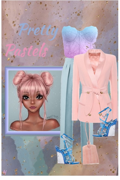 Pretty Pink and Blue Pastels- Combinazione di moda