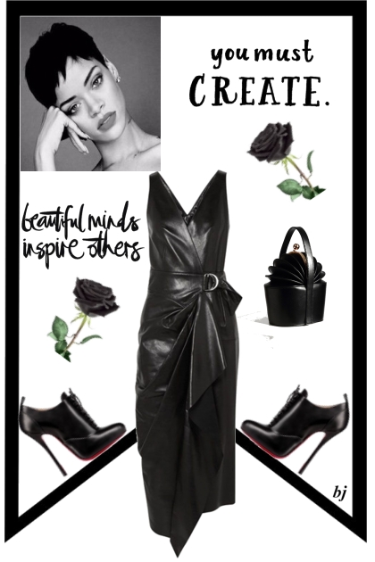 Leather Wrap Dress- Modekombination