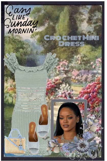Crochet Mini Dress- Combinaciónde moda