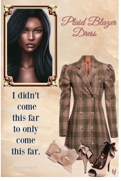 Plaid Blazer Dress- Combinazione di moda