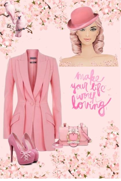 Pink Blazer Dress- Fashion set