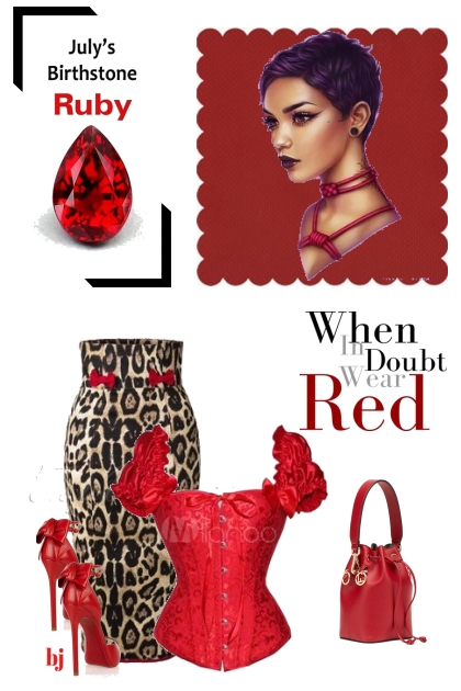 Ruby--July's Birthstone- Combinazione di moda