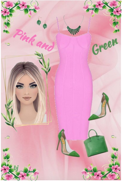 Pink and Green Together- Fashion set
