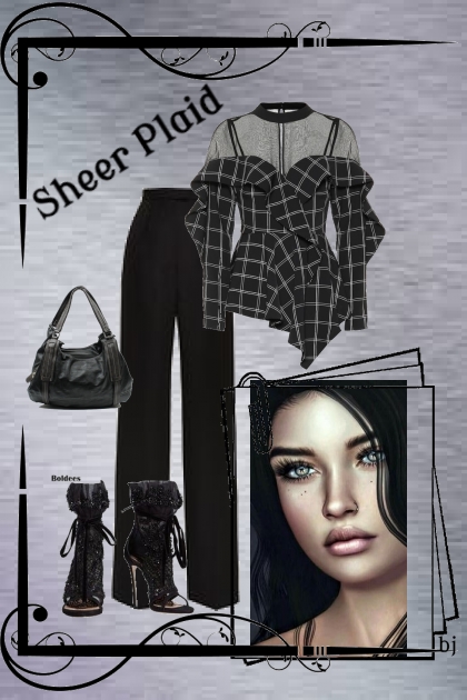 Sheer Plaid- Combinaciónde moda