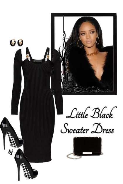 Little Black Sweater Dress- Модное сочетание