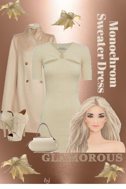 Monochrome--Sweater Dress- Combinaciónde moda