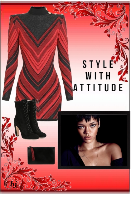 Style with Attitude in Black and Red- Combinaciónde moda
