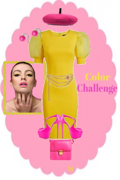Color Challenge-Yellow and Pink- Modna kombinacija