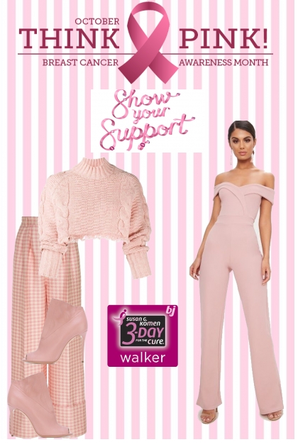 Show Your Support--Pinktober- combinação de moda