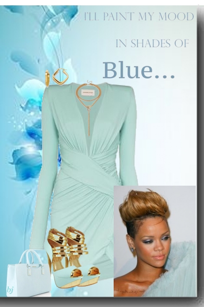 I'll Paint My Mood in Shades of Blue- Fashion set