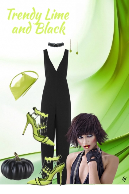 Trendy Lime and Black- Fashion set