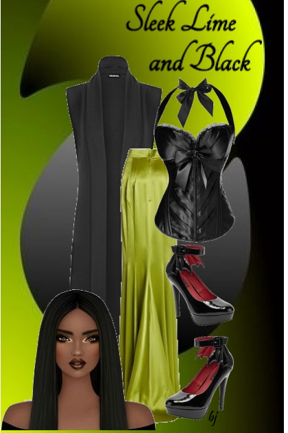 Sleek Lime and Black- Fashion set