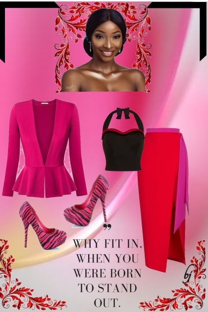 Color Challenge--Red and Pink- Fashion set