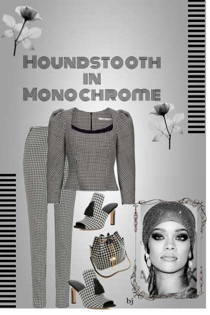 Houndstooth in Monochrome- combinação de moda