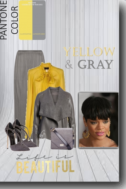 Life is Beautiful in Yellow and Gray- Combinazione di moda