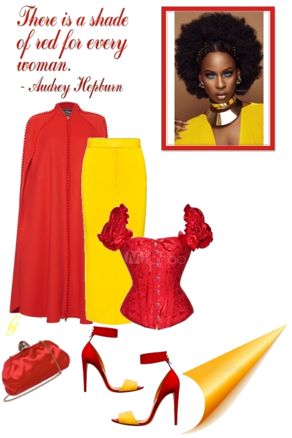 Red and Yellow- combinação de moda