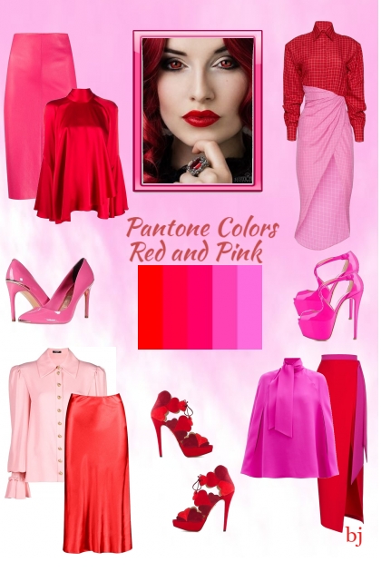 Pantone Colors--Red and Pink- combinação de moda