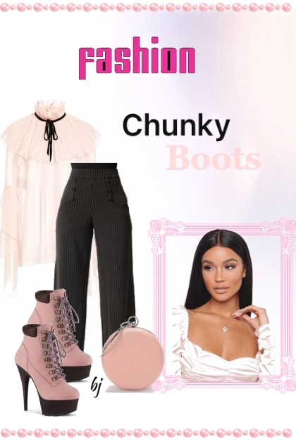 Fashion Chunky Boots- Modna kombinacija