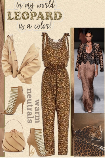 Leopard and Warm Neutrals- combinação de moda