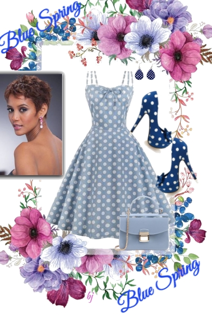 Blue Dots for Spring- Modekombination