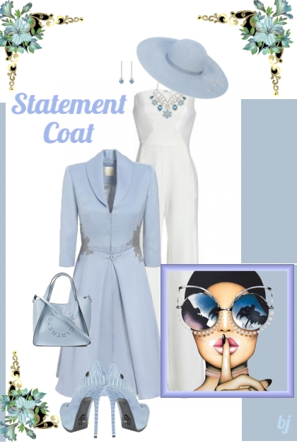 Blue Statement Coat- Fashion set