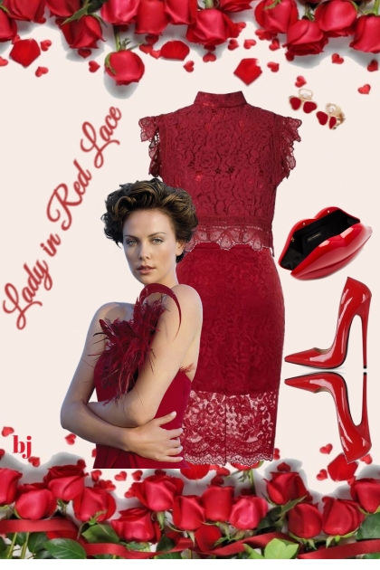 Lady in Red Lace- Combinazione di moda