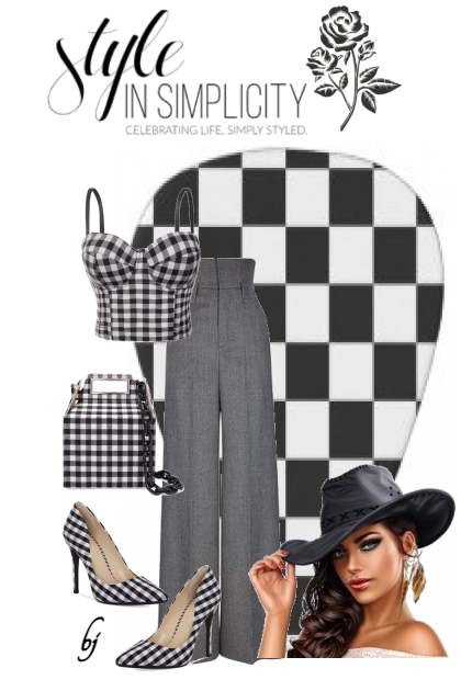 Style in Checkered Simplicity- Fashion set