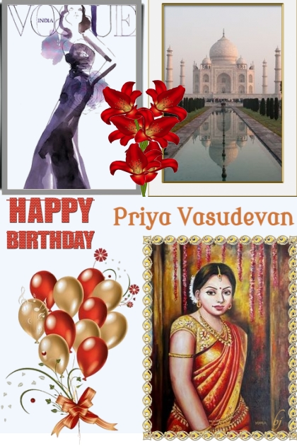 Happy Birthday Priya Vasudevan- Combinaciónde moda