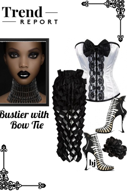 Trend Report--Bustier with Bow Tie- combinação de moda