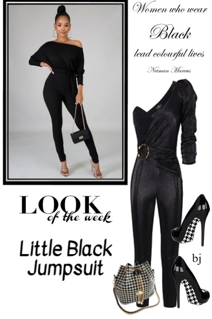 Look of the Week--Little Black Jumpsuit- combinação de moda