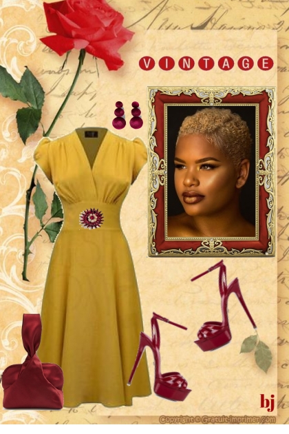 Vintage Gold and Burgundy- Fashion set