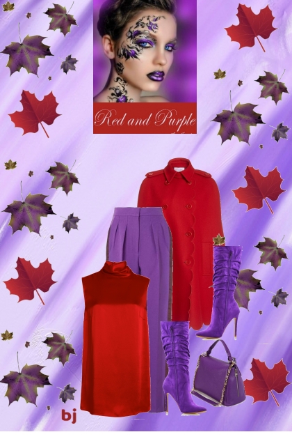 Red and Purple- combinação de moda