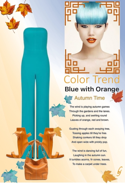 Color Trend--Blue and Orange- combinação de moda