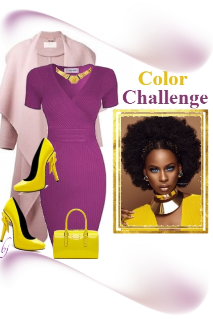 Yellow and Purple Color Challenge- Combinazione di moda