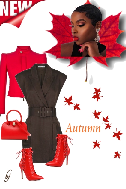 Autumn Brown and Red